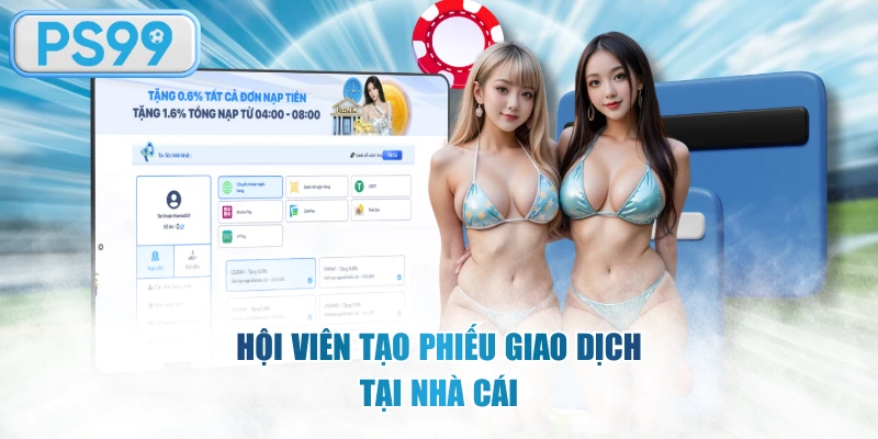 Hội viên tạo phiếu giao dịch tại nhà cái